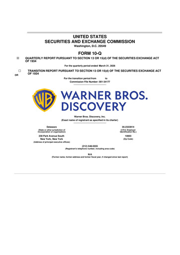 Vorschaubild Warner Bros. Discovery 10-Q Quartalsbericht  