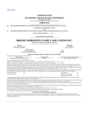 Thumbnail Bright Horizons 10-K Annual Report 2023