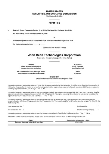 Thumbnail JBT Marel Corporation 10-Q Quarterly Report FY 