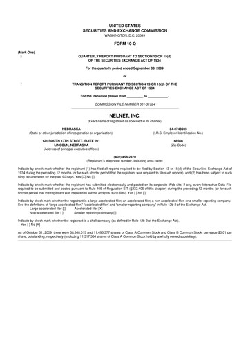 Thumbnail Nelnet 10-Q Quarterly Report FY 