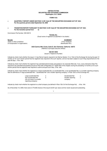 Thumbnail Power Solutions International 10-Q Quarterly Report FY2009-11-16 