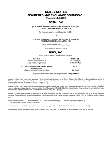 Thumbnail Unifi 10-Q Quarterly Report FY 