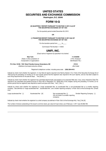 Thumbnail Unifi 10-Q Quarterly Report FY 