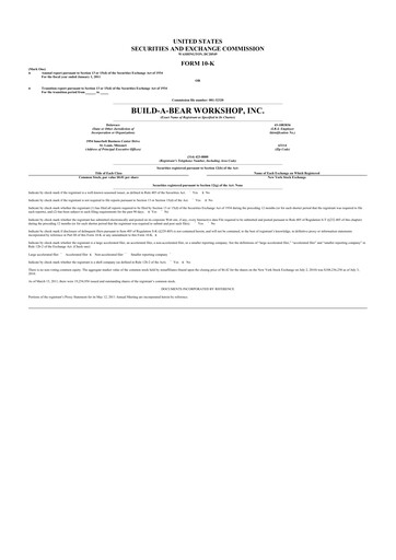 Thumbnail Build-A-Bear Workshop 10-K Annual Report 