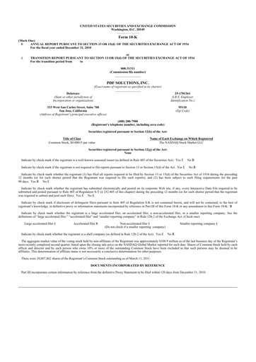 Miniature PDF Solutions 10-K Rapport annuel 