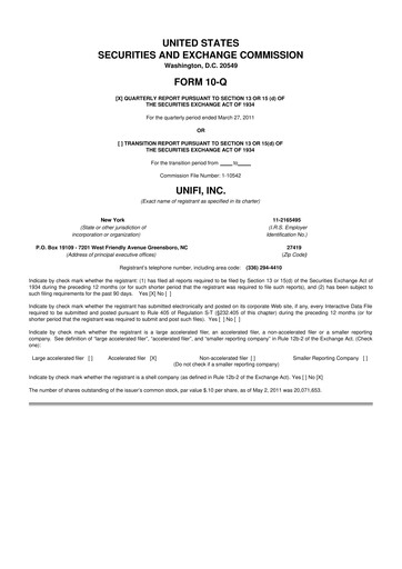 Thumbnail Unifi 10-Q Quarterly Report FY 