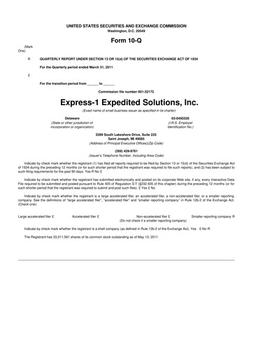 Thumbnail XPO Logistics 10-Q Quarterly Report FY 