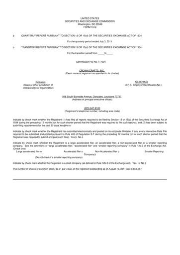 Thumbnail Crown Crafts 10-Q Quarterly Report FY2012 