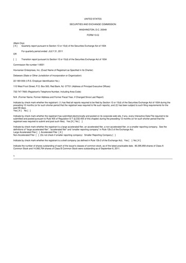 Vorschaubild Hovnanian Enterprises
 10-Q Quartalsbericht  