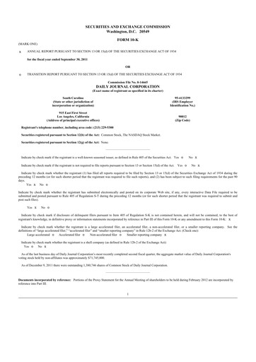 Thumbnail Daily Journal 10-K Annual Report 2011