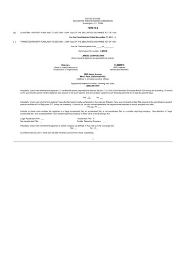 Thumbnail Lifecore Biomedical 10-Q Quarterly Report FY 