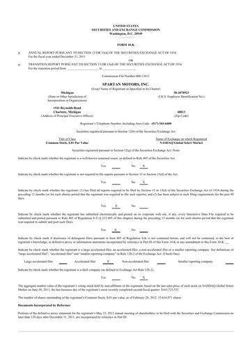 Thumbnail The Shyft Group 10-K Annual Report 2011