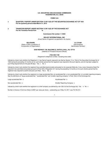 Vorschaubild BIO-key International
 10-Q Quartalsbericht 2012 