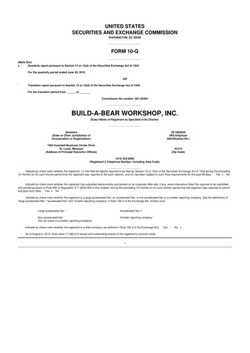 Thumbnail Build-A-Bear Workshop 10-Q Quarterly Report FY2012 