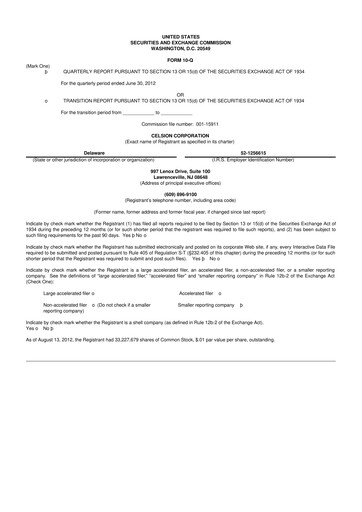 Vorschaubild Imunon 10-Q Quartalsbericht 2012 