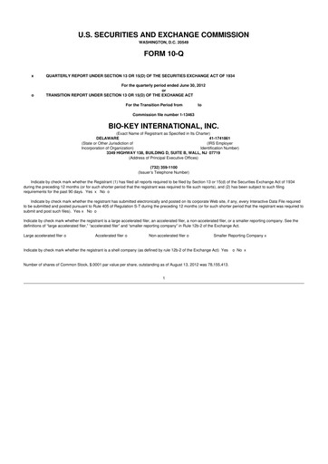 Vorschaubild BIO-key International
 10-Q Quartalsbericht 2012 