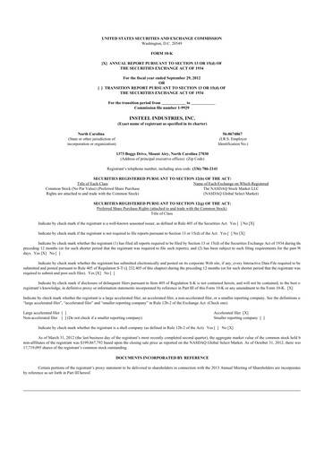 Thumbnail Insteel Industries 10-K Annual Report 2012