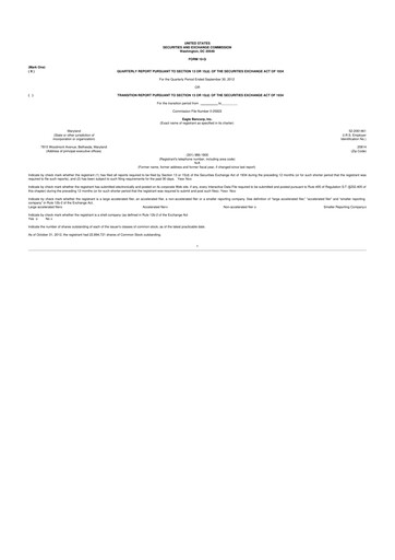 Thumbnail Eagle Bancorp 10-Q Quarterly Report FY2012 