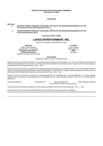 Thumbnail Golden Entertainment
 10-Q Quarterly Report FY2012 