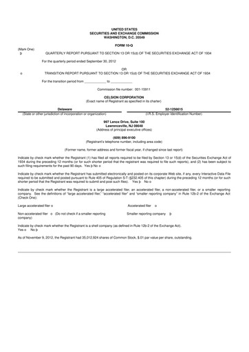 Vorschaubild Imunon 10-Q Quartalsbericht 2012 