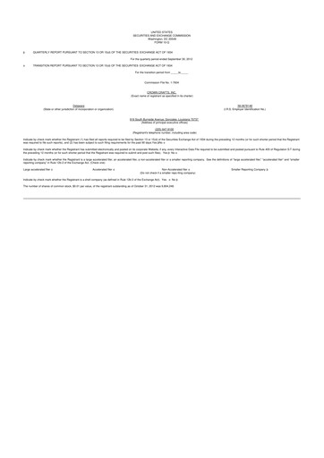 Thumbnail Crown Crafts 10-Q Quarterly Report FY2013 