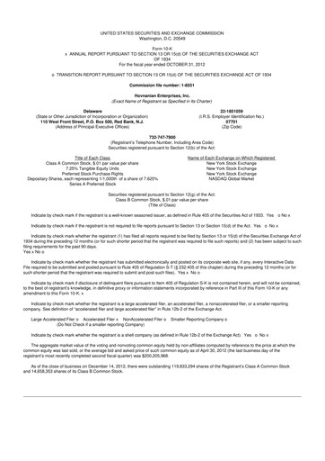 Thumbnail Hovnanian Enterprises
 10-K Annual Report 