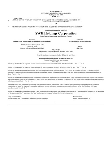 Thumbnail SWK Holdings 10-K Annual Report 2012