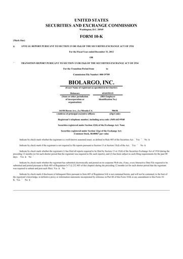 Thumbnail BioLargo 10-K Annual Report 2012