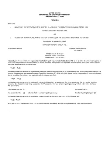 Thumbnail Superior Group of Companies 10-Q Quarterly Report FY2013 