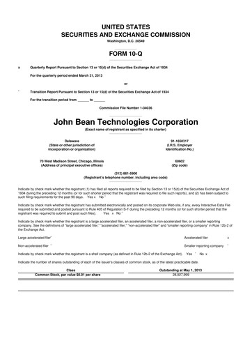 Thumbnail JBT Marel Corporation 10-Q Quarterly Report FY2013 