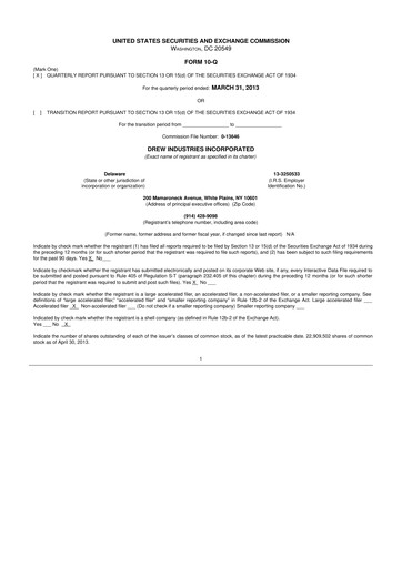 Thumbnail LCI Industries
 10-Q Quarterly Report FY2013 