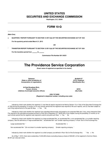 Thumbnail ModivCare 10-Q Quarterly Report FY2013 