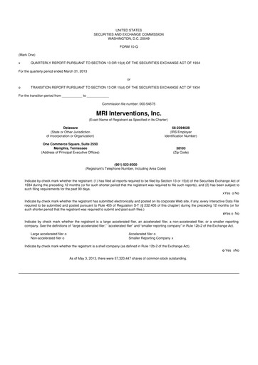 Miniature ClearPoint Neuro 10-Q Rapport trimestriel 2013 