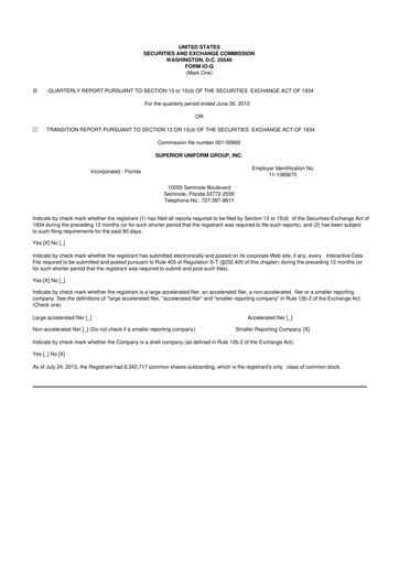 Thumbnail Superior Group of Companies 10-Q Quarterly Report FY2013 