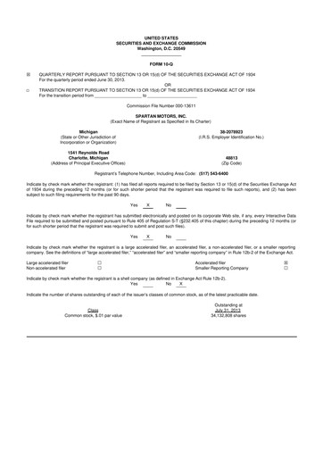 Thumbnail The Shyft Group 10-Q Quarterly Report FY2013 