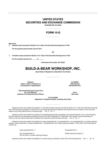 Thumbnail Build-A-Bear Workshop 10-Q Quarterly Report FY2013 