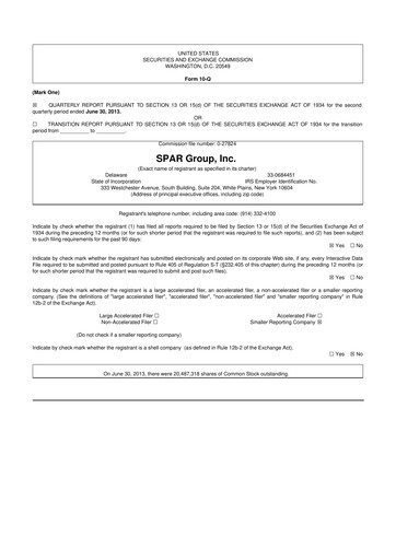 Thumbnail SPAR Group 10-Q Quarterly Report FY 