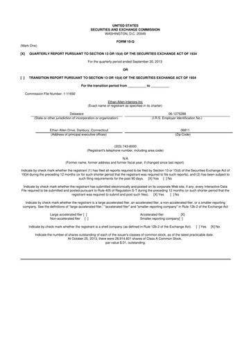 Thumbnail Ethan Allen
 10-Q Quarterly Report FY2014 