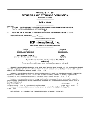 Thumbnail ICF International 10-Q Quarterly Report FY2013 