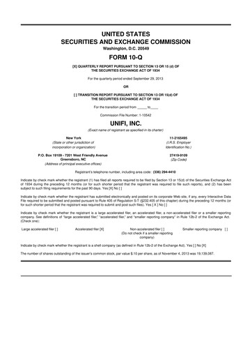 Thumbnail Unifi 10-Q Quarterly Report FY2014 