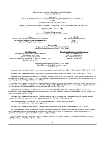 Thumbnail Hovnanian Enterprises
 10-K Annual Report 