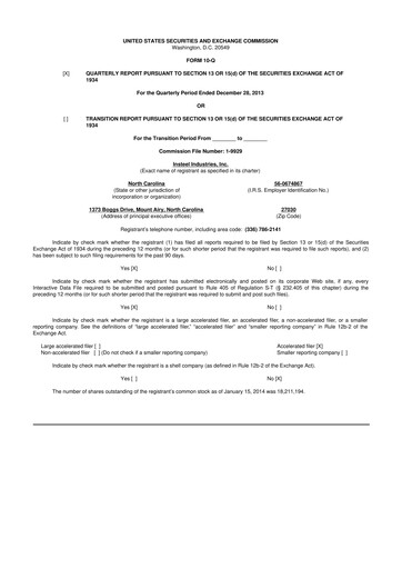 Vorschaubild Insteel Industries 10-Q Quartalsbericht  