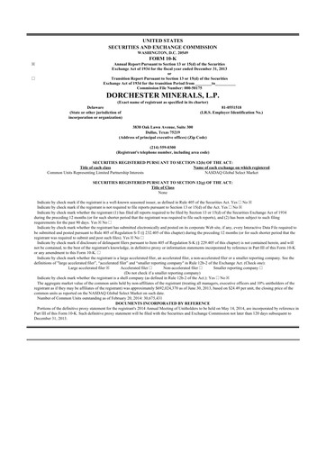 Thumbnail Dorchester Minerals 10-K Annual Report 2013