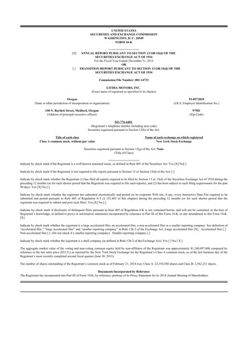 Thumbnail Lithia Motors 10-K Annual Report 2013