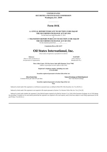 Thumbnail Oil States International
 10-K Annual Report 2013