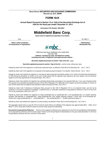 Thumbnail Middlefield Banc
 10-K Annual Report 2013