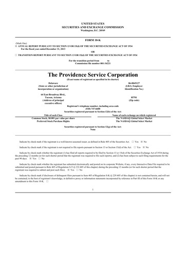 Thumbnail ModivCare 10-K Annual Report 2013