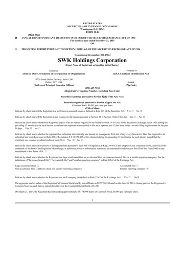 Thumbnail SWK Holdings 10-K Annual Report 2013