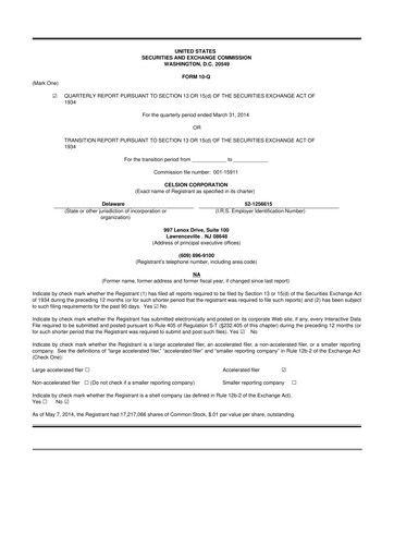 Vorschaubild Imunon 10-Q Quartalsbericht 2014 