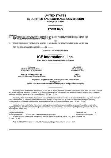 Thumbnail ICF International 10-Q Quarterly Report FY2014 